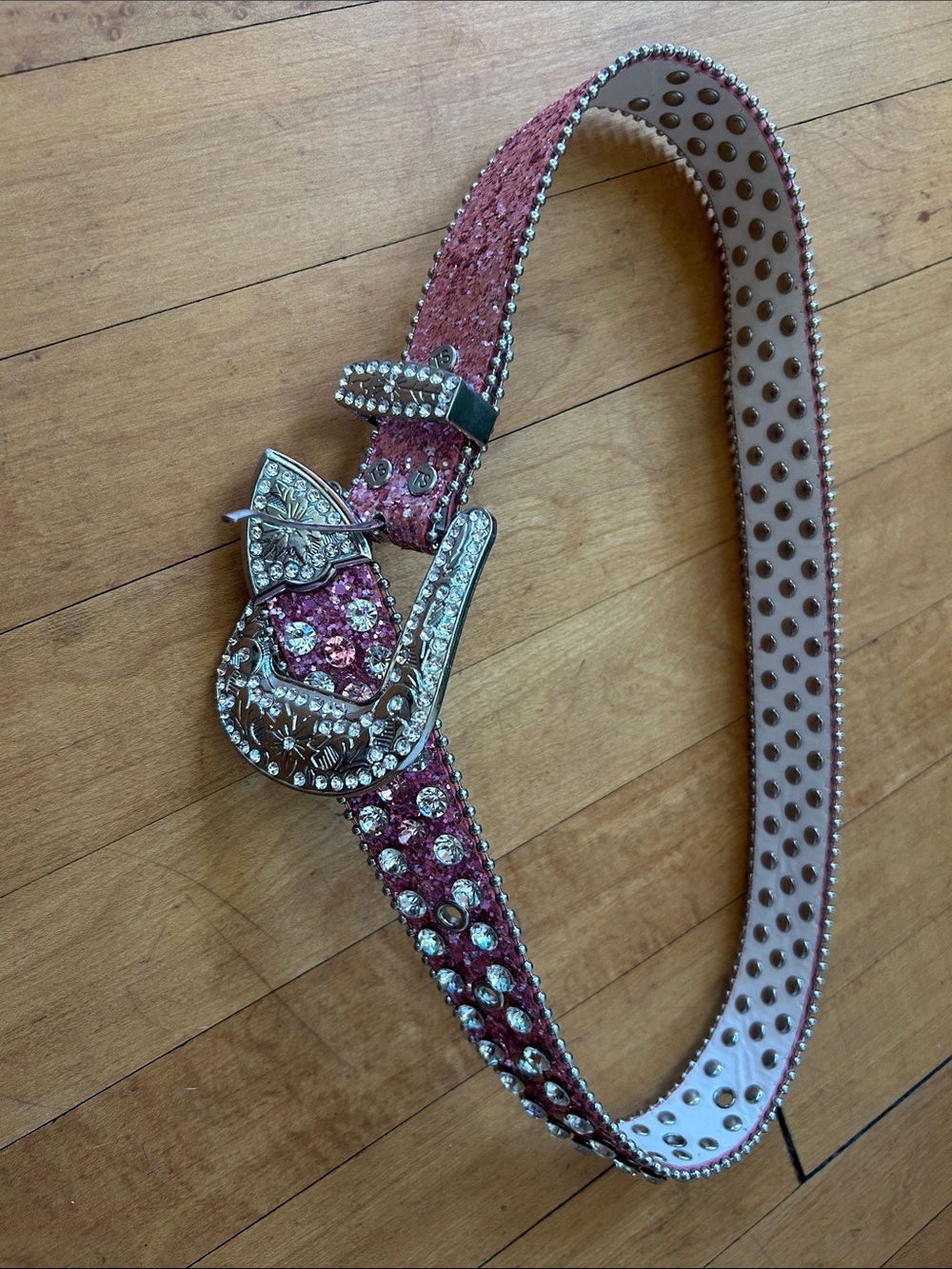 Rhinestone Pink Western-Style girls Belt